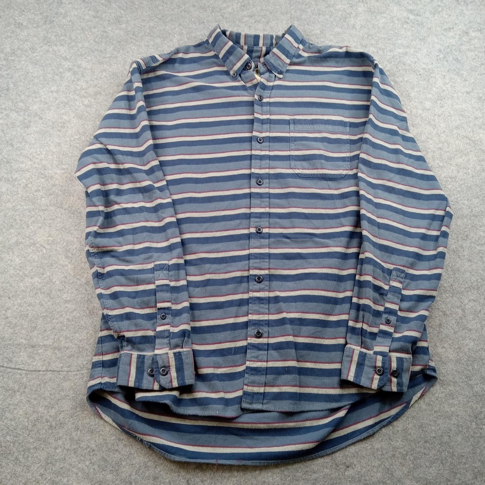 LL Bean Shirt Mens‎ XL Stripe Twill Traditional Fit Button Down Stretch 512338